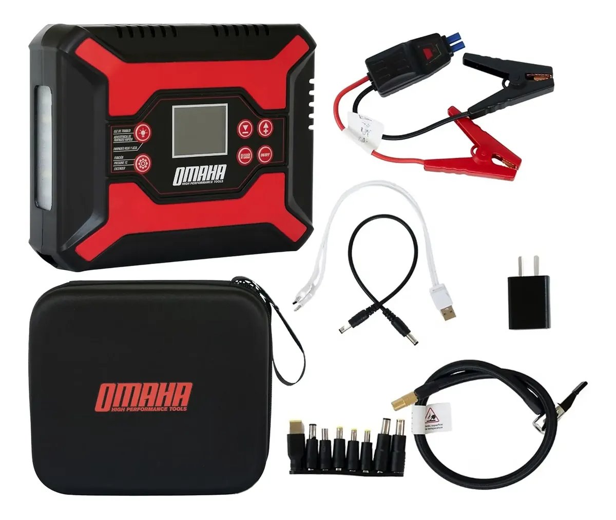 Arrancador e Inflador Portátil 12000mAh 14,8V - Omaha