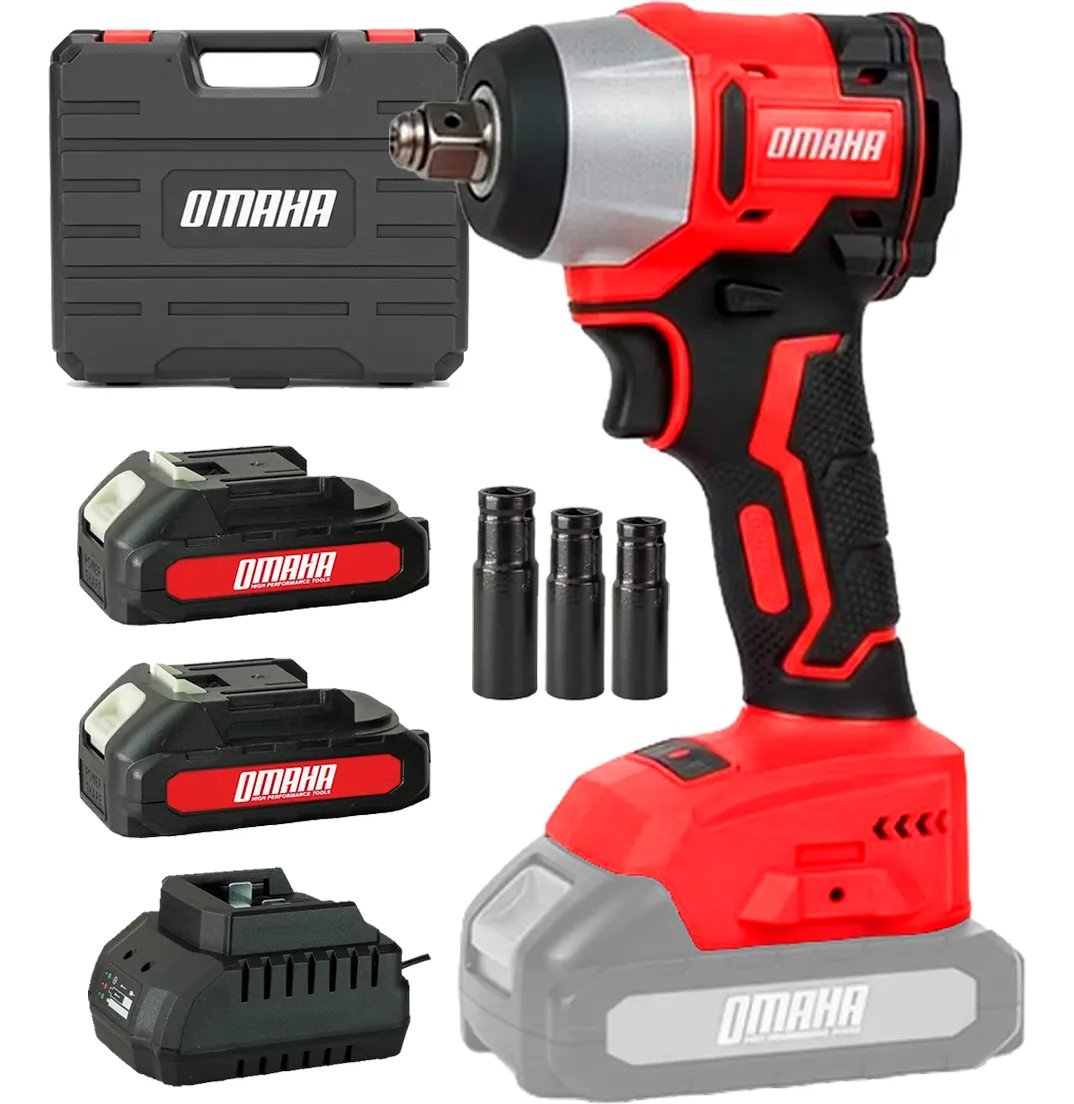 Llave de Impacto 20V 1/2" + 2 Baterías, Maletín y Tubos - Omaha