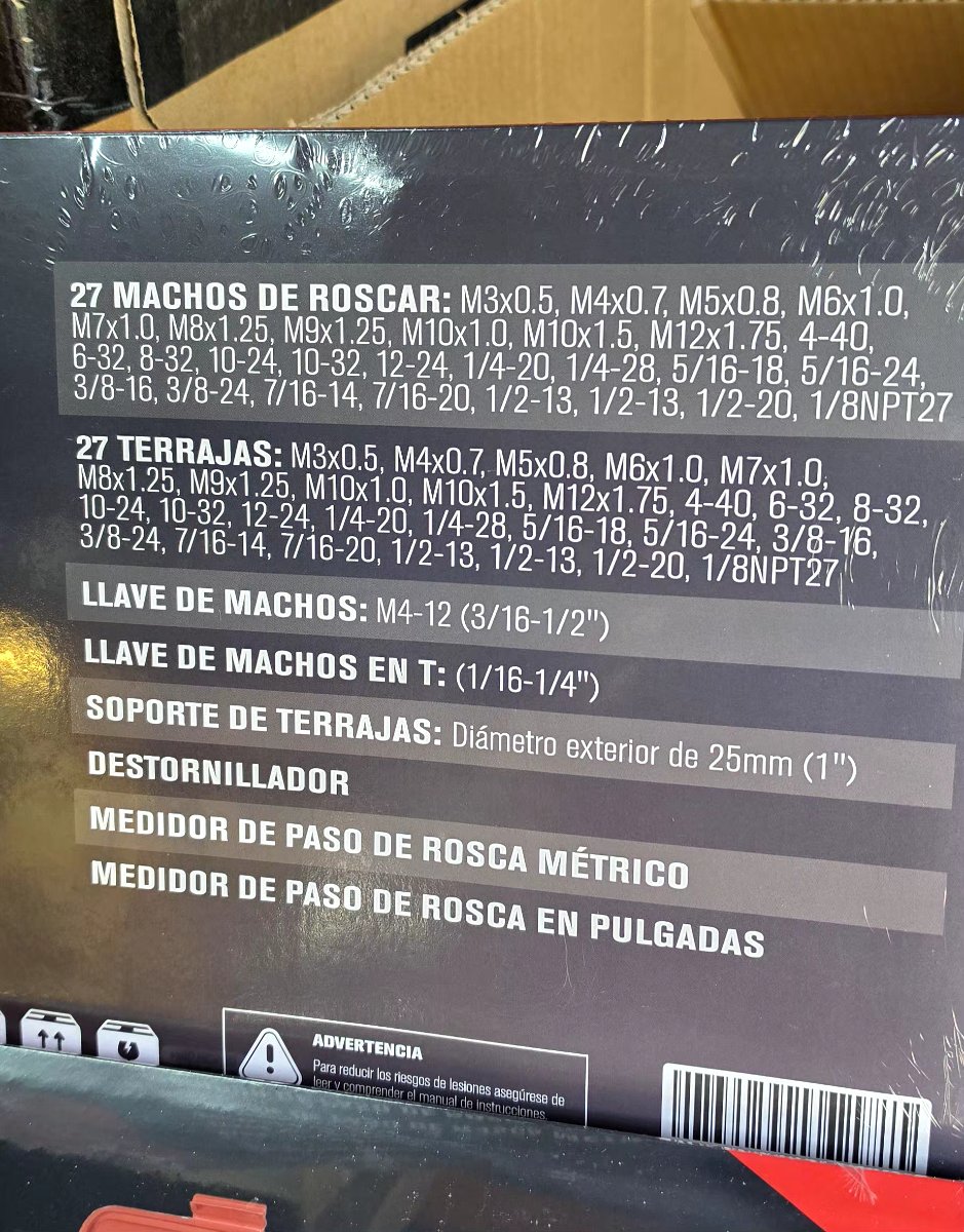 Juego de Tarrajas y Machos 60 Piezas - Omaha 2