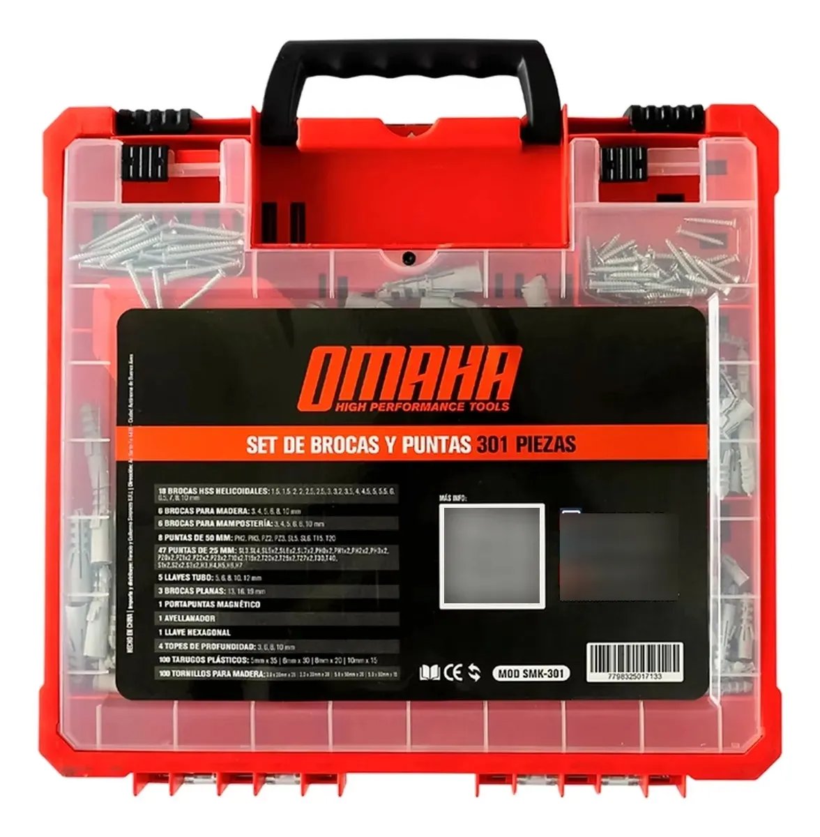 Set de Brocas y Puntas 301 Piezas + Maletín - Omaha 2