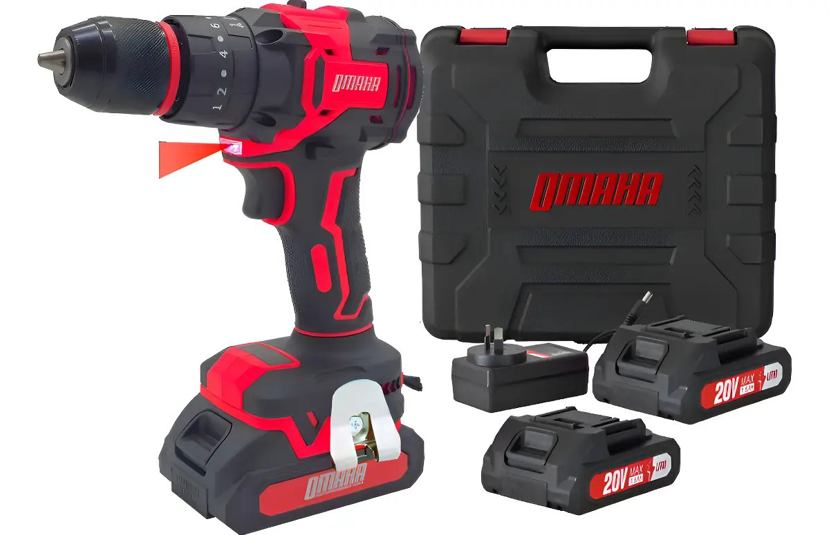 Taladro Percutor Brushless 20V 10 mm + 2 Baterías y Maletín - Omaha